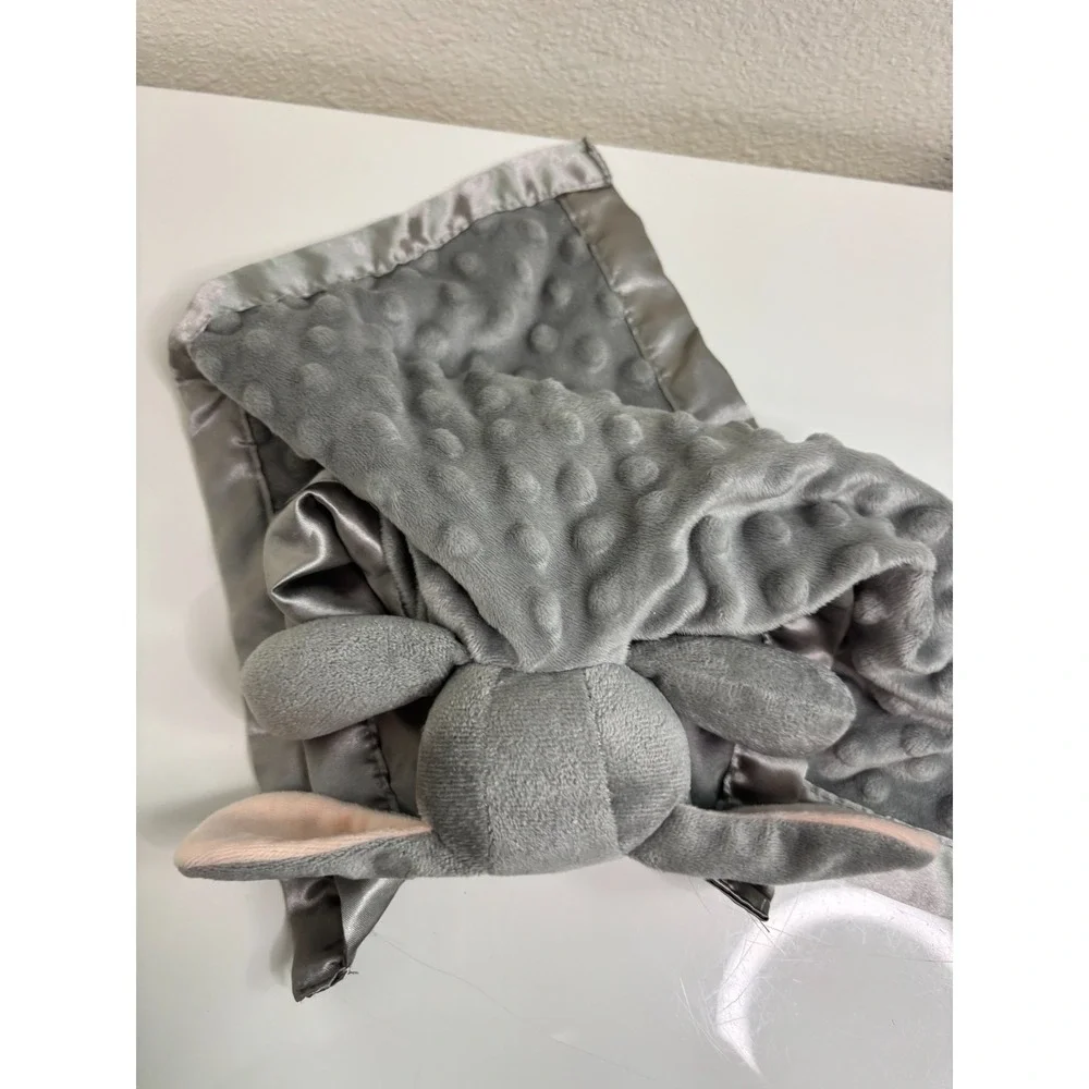 Minky Dot Bunny Lovey Security Blanket Rabbit Baby Grey Pink Soft Pro Goleem